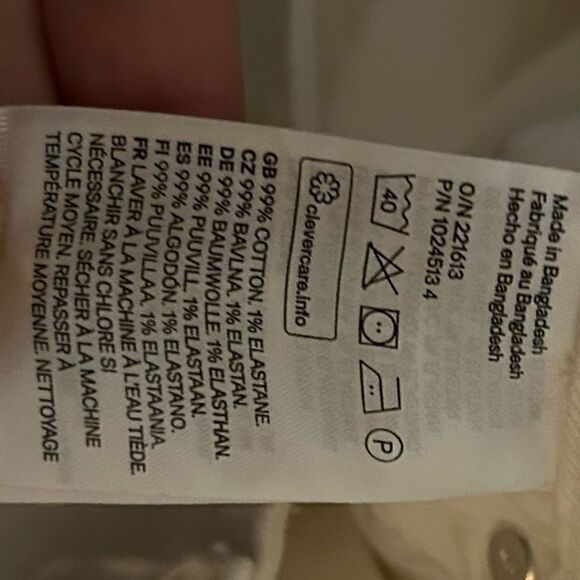 H&M Cream High Rise Raw Hem Straight Leg Jeans Size 2 - Picture 3 of 9